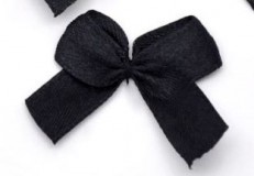 ESKÜVŐI dekor - 20x30mm-es Fekete szatén masni