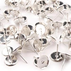 Ezüst színű fém, bedugós fülbevaló ALAP 10mm-es tartóval