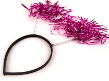 FARSANG, SZILVESZTER HPT39 -  Pom-pom szarvacskás gyerek hajpánt, hajráf