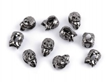 Fém vég fonalon Ø6 mm / dísz koponya