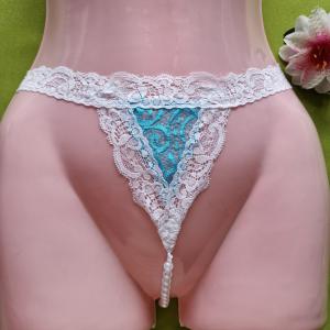 FEN110A - Női fehérnemű - Csipkés, gyöngyös G-string tanga bugyi