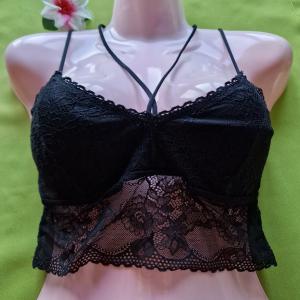 FEN157 - Női fehérnemű - Fekete színű csipke melltartó, top 160/80/A-B