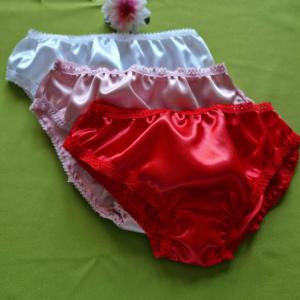 FEN48.7.1 - 3db  Hagyományos fazonú szatén bugyi - azonos szín