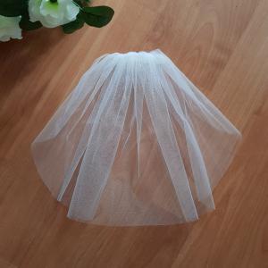 FTY01 - 1 rétegű, szegetlen, Hófehér MINI menyasszonyi fátyol 30x50cm