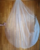 FTY138 - 1 rétegű, szegetlen, Ekrü menyasszonyi fátyol 150x150cm