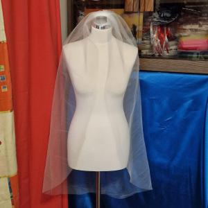 FTY149 - 1 rétegű, szegetlen, Ekrü menyasszonyi fátyol 110x120cm