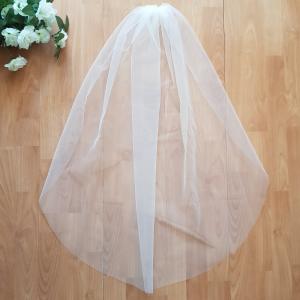 FTY33 - 1 rétegű, szegetlen, Hófehér menyasszonyi fátyol 80x100cm