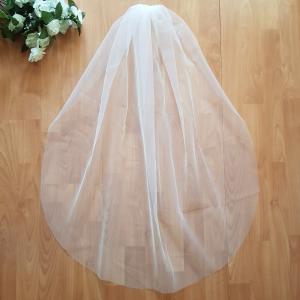 FTY45 - 1 rétegű, szegetlen, Ekrü menyasszonyi fátyol 100x100cm