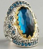 GYR40 – Királykék Strasszköves női PECSÉT gyűrű