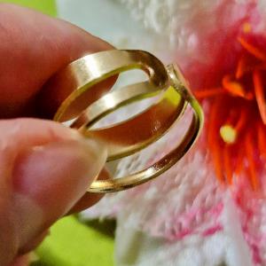 GYR84 - Dupla arany színű acél karikagyűrű