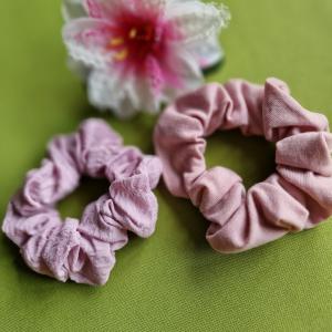 HAD182 - Hajgumi scrunchie - rózsaszín és lila