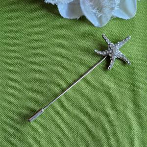 Hajtókatű, kitűző HAT07 - Strasszköves tengeri csillag 25x75mm