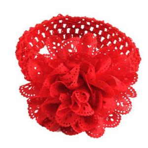 HPT67 - Bébi, baba, gyerek virágos hajpánt, hajdísz - piros