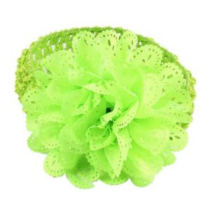 HPT70 - Bébi, baba, gyerek virágos hajpánt, hajdísz - almazöld