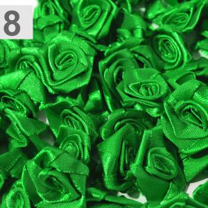 Kb 12mm-es Szatén rózsa virág - fűzöld