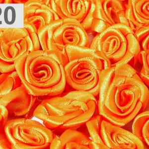Kb. 15mm-es Szatén rózsa, virág - napsárga