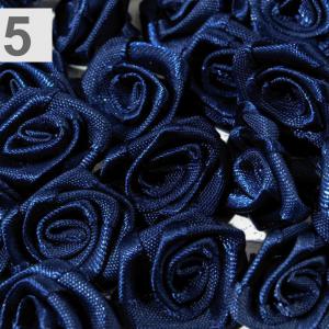 Kb. 15mm-es Szatén rózsa, virág - sötétkék