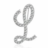 Kitűző, bross BRO61 - Strasszköves L betű 25x45mm