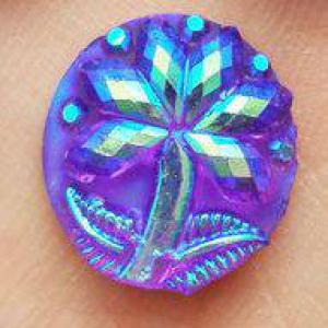 MAD16 - Scrapbooking csillogó lila / kék alapú gyöngy 12mm