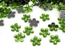 MAD30 - Zöld színű műanyag virág gyöngy Ø11mm