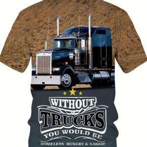 Nagyméretű Csőrös  Kamion mintás férfi póló 4XL