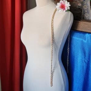 NK01 - Nagy szemű arany színű táska fül, "nyaklánc"