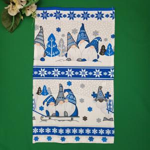 OTT05 - Kisméretű Karácsonyi manó mintás pamut konyharuha, törlőkendő - 30x52cm