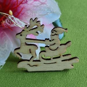 OTT104 - Karácsonyi fa dekor, Medál, DIY Kézművesség, Scrapbooking – Mikulás rénszarvas szánon