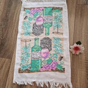 OTT116 -  Nyomott mintás frottír pamut konyharuha, törlőkendő - boros
