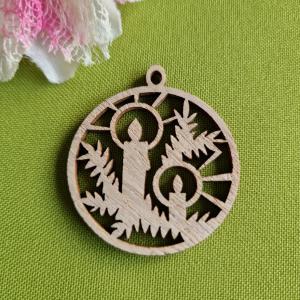 OTT90.1 - Karácsonyi fa dekor, Medál, DIY Kézművesség, Scrapbooking - Gyertya