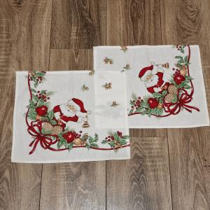OTT94 - 2db-os karácsonyi mintás szalvéta szett 36x31cm - mikulás, télapó, masni
