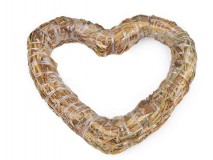 Szív alakú Szalma koszorú és kopogtató alap Ø25cm