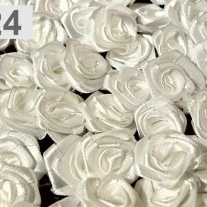 SZR1204 - Kb 12mm-es Szatén rózsa virág - törtfehér