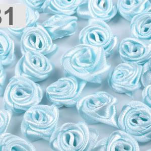 SZR1210 - Kb 12mm-es Szatén rózsa virág - világoskék