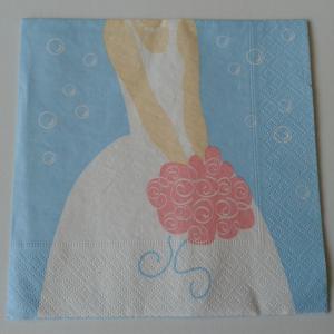 SZV20 Dekoupage - Menyasszony csokorral 3 rétegű szalvéta