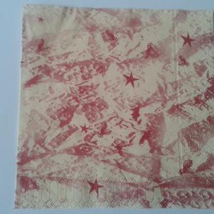 SZV23 Dekoupage - Barack színű alapon bordóminta 3 rétegű szalvéta