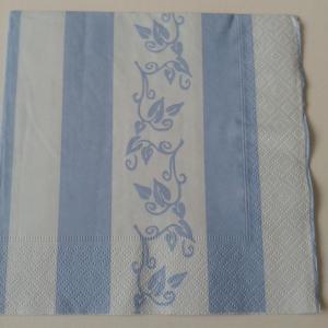 SZV30 Dekoupage - Inda minta kék csíkos alapon 3 rétegű szalvéta