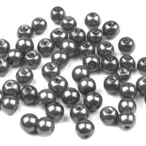 Tekla üveg gyöngyök, viaszolt gyöngyök - 50g grafit szürke