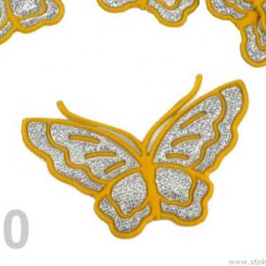 Vasalható Csillogós pillangó 45x65mm - napsárga