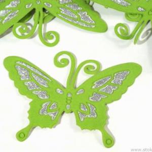 Vasalható csillogós pillangó 70x90mm - zöld