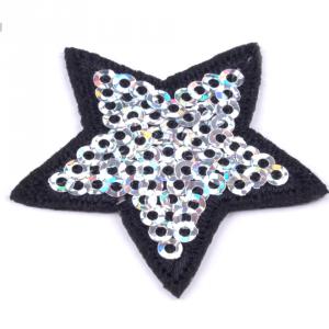 Vasalható flitteres csillag 35 mm - arany és ezüst