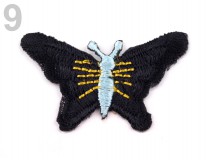 Vasalható hímzett fekete PILLANGÓ 30x40mm-es