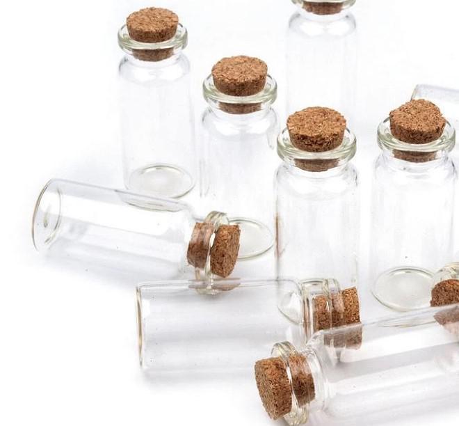 Üvegfiola, üvegcse parafadugóval 20x50mm