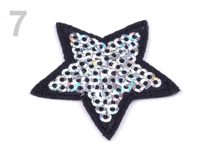 Vasalható flitteres csillag 35 mm - arany és ezüst