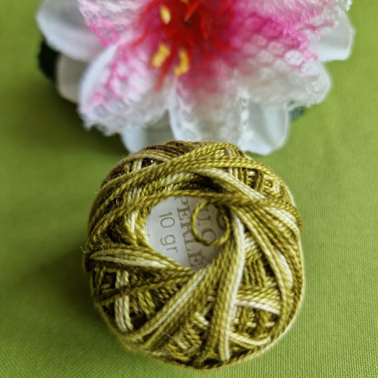 Zöld melírozott UC Perlé hímzőfonal