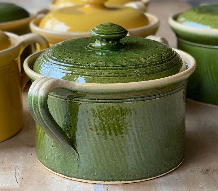 Edit féle vasi fazék, zöld