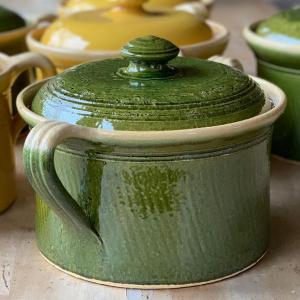 Edit féle vasi fazék, zöld