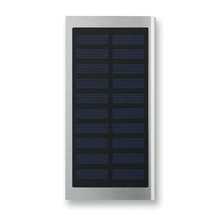 8000 mAh külső akkumulátor napelemmel ezüst