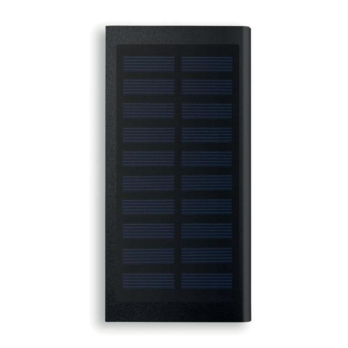 8000 mAh külső akkumulátor napelemmel fekete