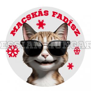 Macskás fadísz karácsonyfa gömb